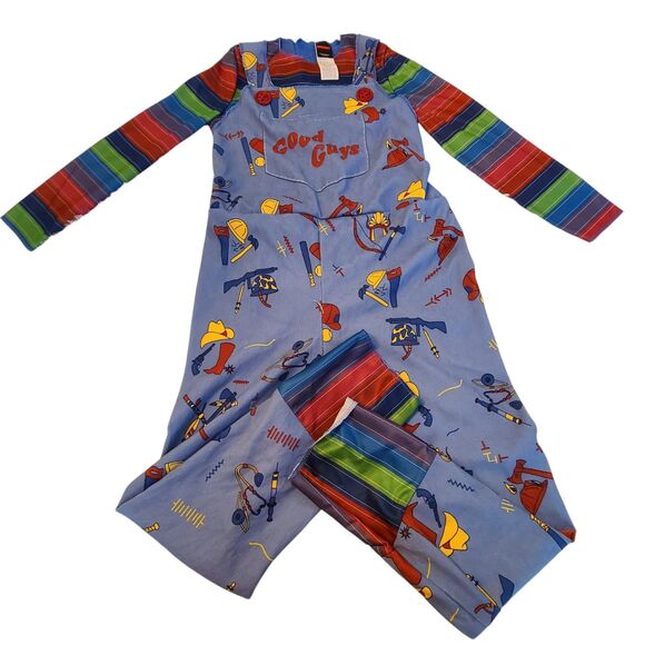 Other - Good Guys Chucky Striped Long Sleeve Overalls Costume Youth L 10/12 Halloween